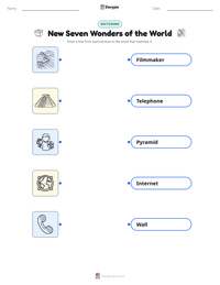 New Seven Wonders of the World printable worksheet preview