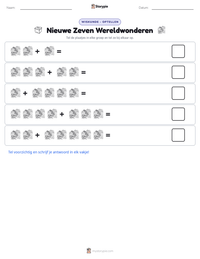 Nieuwe Zeven Wereldwonderen afdrukbare werkblad voorbeeld