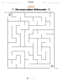 Die neuen sieben Weltwunder druckbare Arbeitsblatt Vorschau