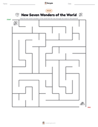 New Seven Wonders of the World printable worksheet preview
