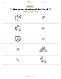New Seven Wonders of the World printable worksheet preview