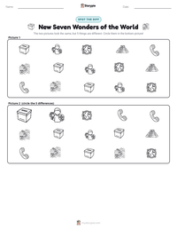 New Seven Wonders of the World printable worksheet preview