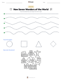 New Seven Wonders of the World printable worksheet preview