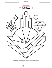 Art Deco printable worksheet preview