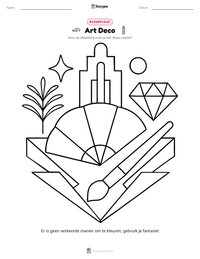 Art Deco afdrukbare werkblad voorbeeld