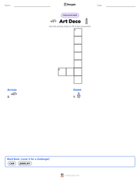 Art Deco printable worksheet preview