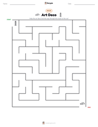 Art Deco printable worksheet preview