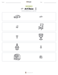 Art Deco printable worksheet preview