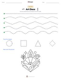 Art Deco printable worksheet preview
