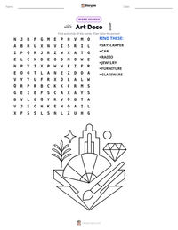 Art Deco printable worksheet preview