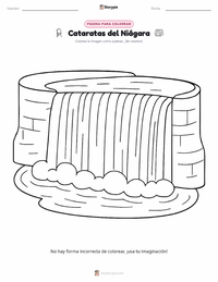 Página para colorear de Cataratas del Niágara para niños