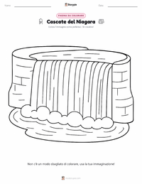 Pagina da colorare di Cascate del Niagara per bambini