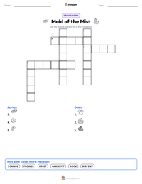Maid of the Mist printable worksheet preview