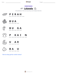 Prabaca lembar kerja cetak Lelawala