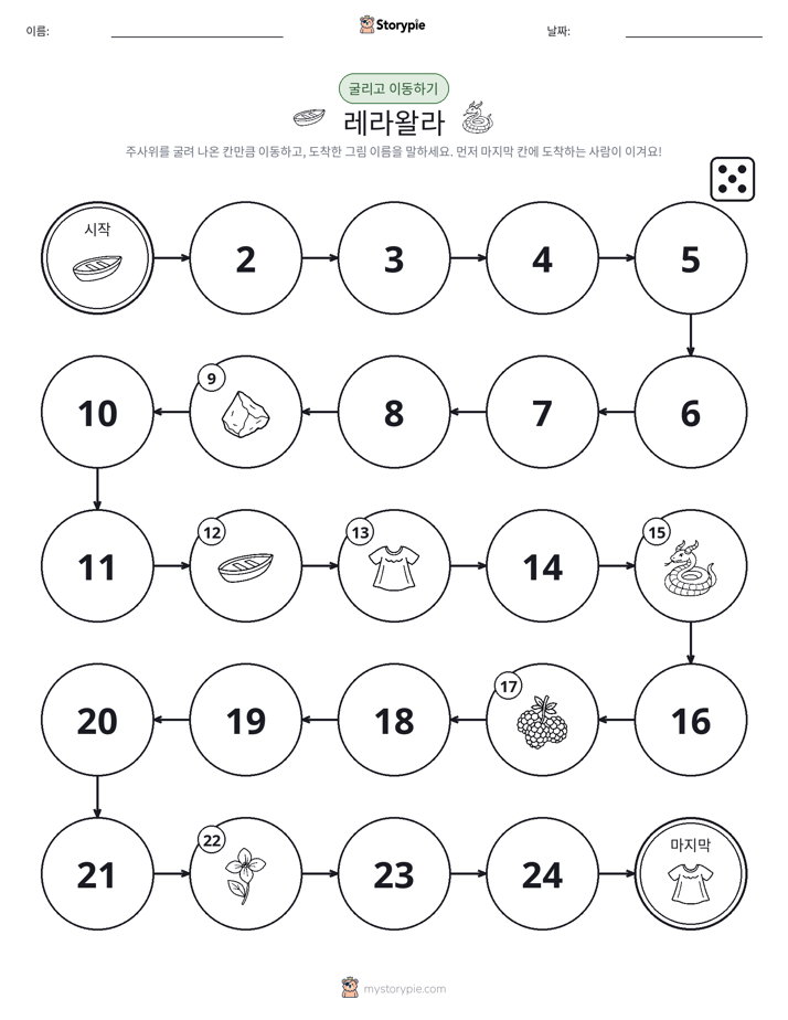 주사위 굴리고 이동하기 게임