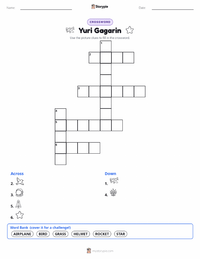 Yuri Gagarin printable worksheet preview