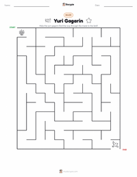Yuri Gagarin printable worksheet preview