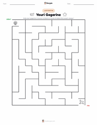 Aperçu de la feuille de travail imprimable Youri Gagarine