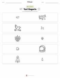 Yuri Gagarin printable worksheet preview