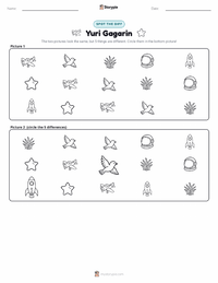 Yuri Gagarin printable worksheet preview