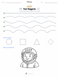 Yuri Gagarin printable worksheet preview
