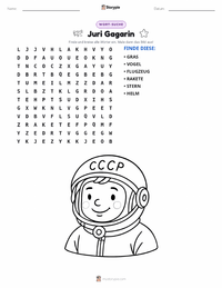 Juri Gagarin druckbare Arbeitsblatt Vorschau