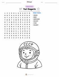 Yuri Gagarin printable worksheet preview
