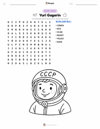 Yuri Gagarin yazdırılabilir çalışma sayfası önizlemesi