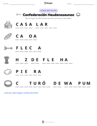 Vista previa de la hoja de trabajo imprimible de Confederación Haudenosaunee