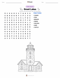 Great Lakes printable worksheet preview