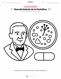 Página para colorear de Descubrimiento de la Penicilina para niños