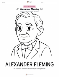 Página para colorear de Alexander Fleming para niños
