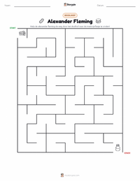Alexander Fleming afdrukbare werkblad voorbeeld