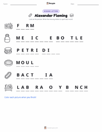Alexander Fleming printable worksheet preview