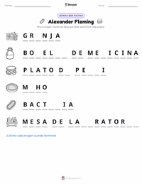 Vista previa de la hoja de trabajo imprimible de Alexander Fleming