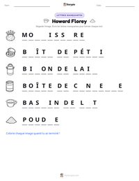 Aperçu de la feuille de travail imprimable Howard Florey