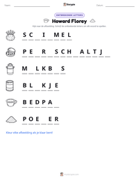 Howard Florey afdrukbare werkblad voorbeeld