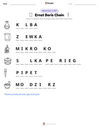 Podgląd drukowalnego arkusza ćwiczeń Ernst Boris Chain
