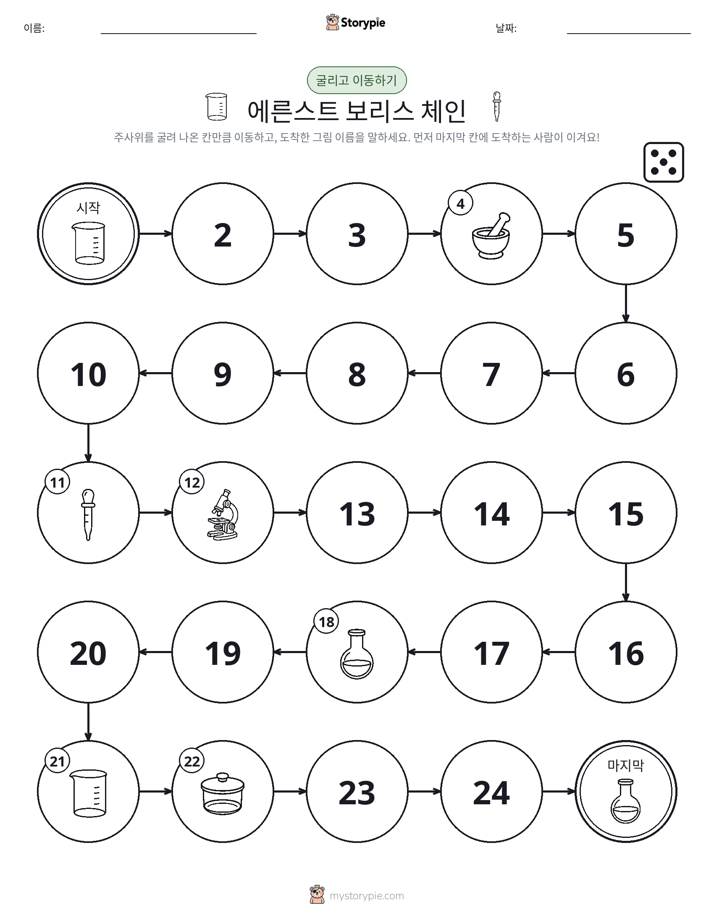 주사위 굴리고 이동하기 게임