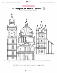 Página para colorear de Londres para niños
