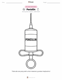 Halaman mewarnai Penisilin untuk anak-anak