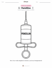 Pagina da colorare di Penicillina per bambini