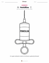 Penicilline kleurplaat voor kinderen