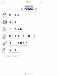 Penicillin printable worksheet preview