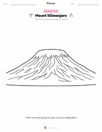 Mount Kilimanjaro coloring page for kids