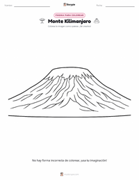 Página para colorear de Monte Kilimanjaro para niños