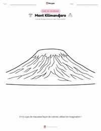 Page de coloriage Mont Kilimandjaro pour les enfants