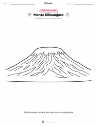 Página de colorir Monte Kilimanjaro para crianças