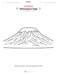 Kilimanjaro Dağı çocuklar için boyama sayfası