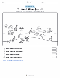 Mount Kilimanjaro printable worksheet preview